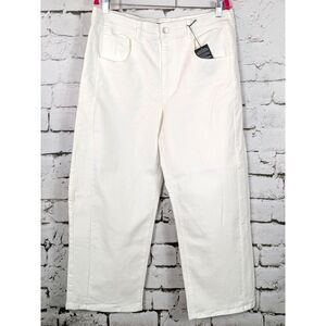 FOREVER 21 Barrel Leg Stretch Ankle Jean Baggy Modern White Size XL NWT